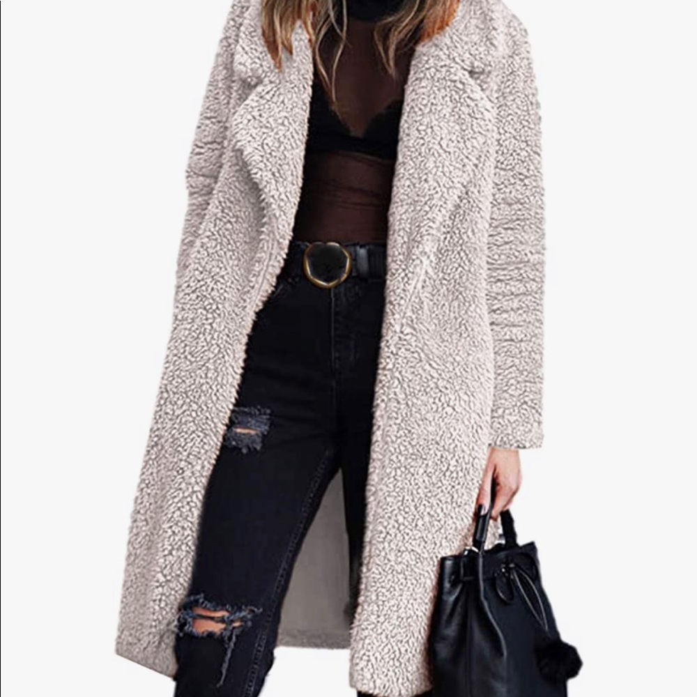 Fuzzy, faux fur warm cardigan/coat
